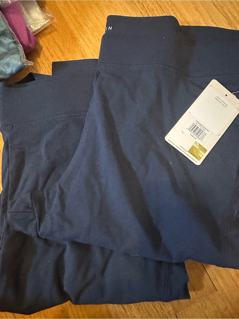 NWT 2 PR Danskin Crop Legging Midnight Navy XL
